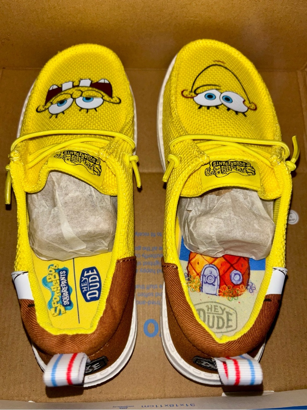 Hey Dude Wally Funk SpongeBob SquarePants Yellow Sneaker: NEW IN BOX